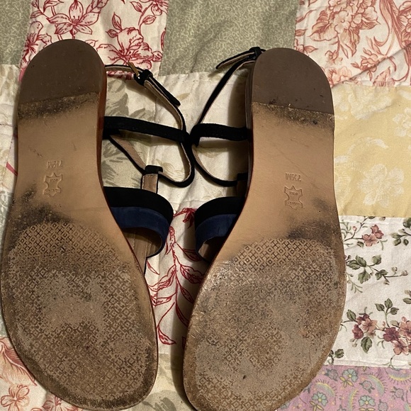 Tory Burch Black Blue and Tan Women's Sandals Size 7.5 - Picture 3 of 3